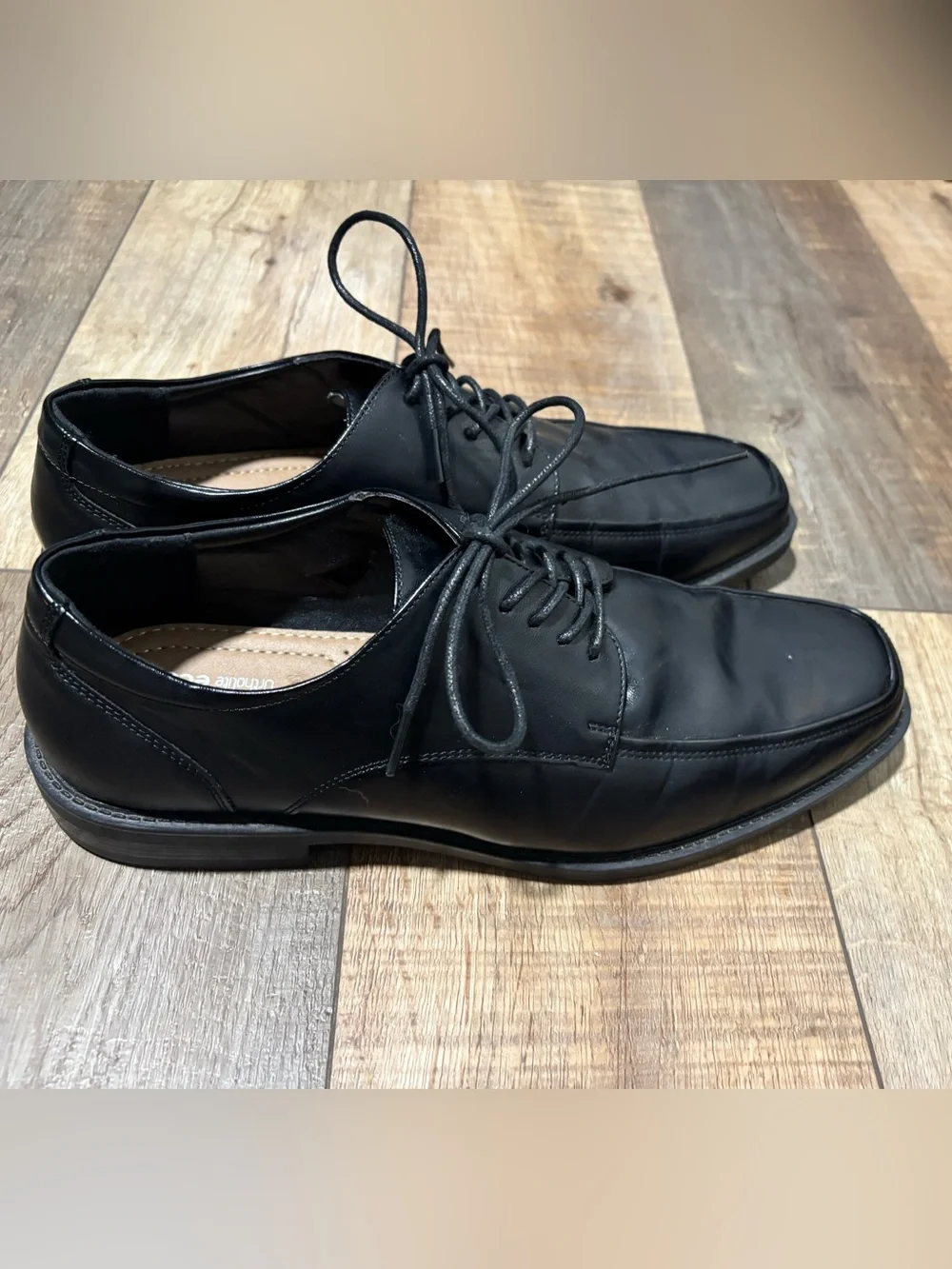 Apt. 9 Men's Black Leather Lace-Up Derby Shoes
